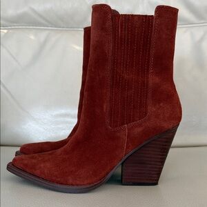Nine West Rich Rust Suede Heeled Boots